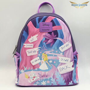 Loungefly Disney Alice In Wonderland Signs Mini Backpack New